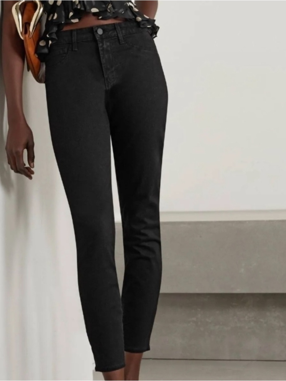 LโAgence Margot High Rise Skinny Jeans Black Noir Size 26 Stretch Slim Edgy